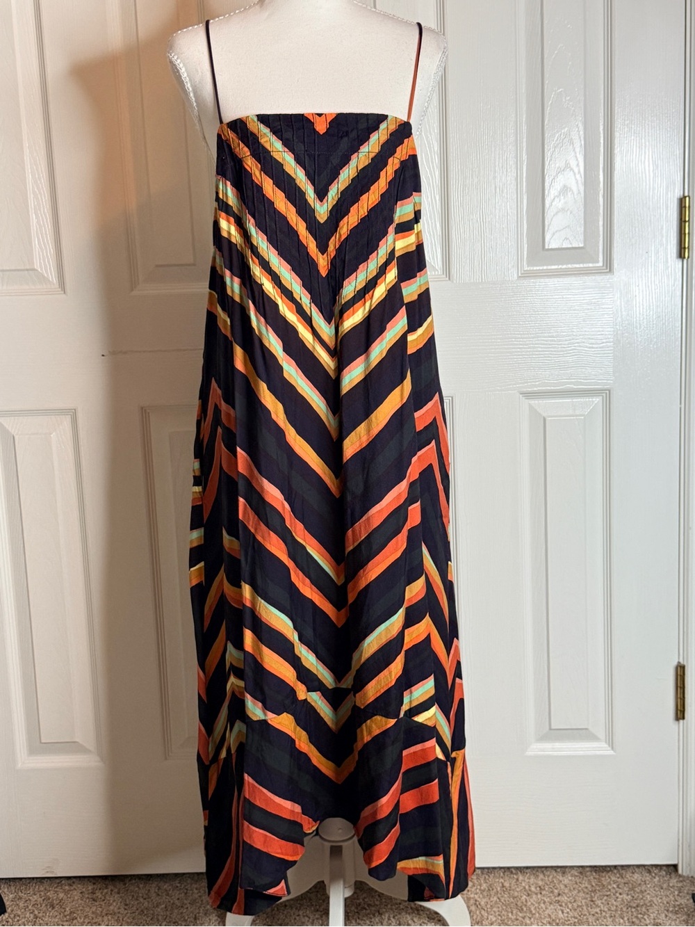 Anthropologie Runi Chevron Midi Slip Dress Medium M